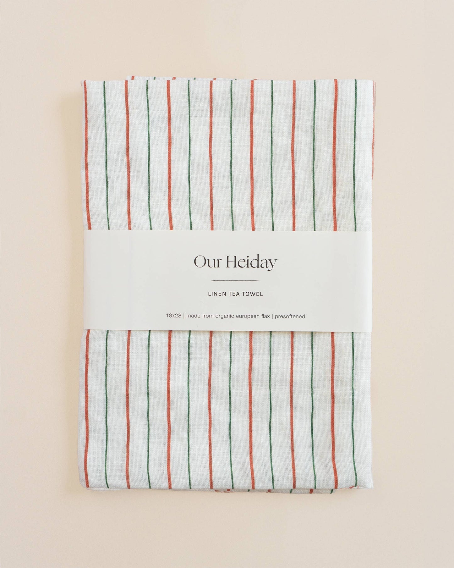 Holiday Stripes Linen Tea Towel