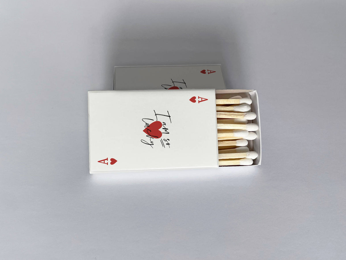 I Am So Lucky Ace of Hearts Playing Card Matchbook