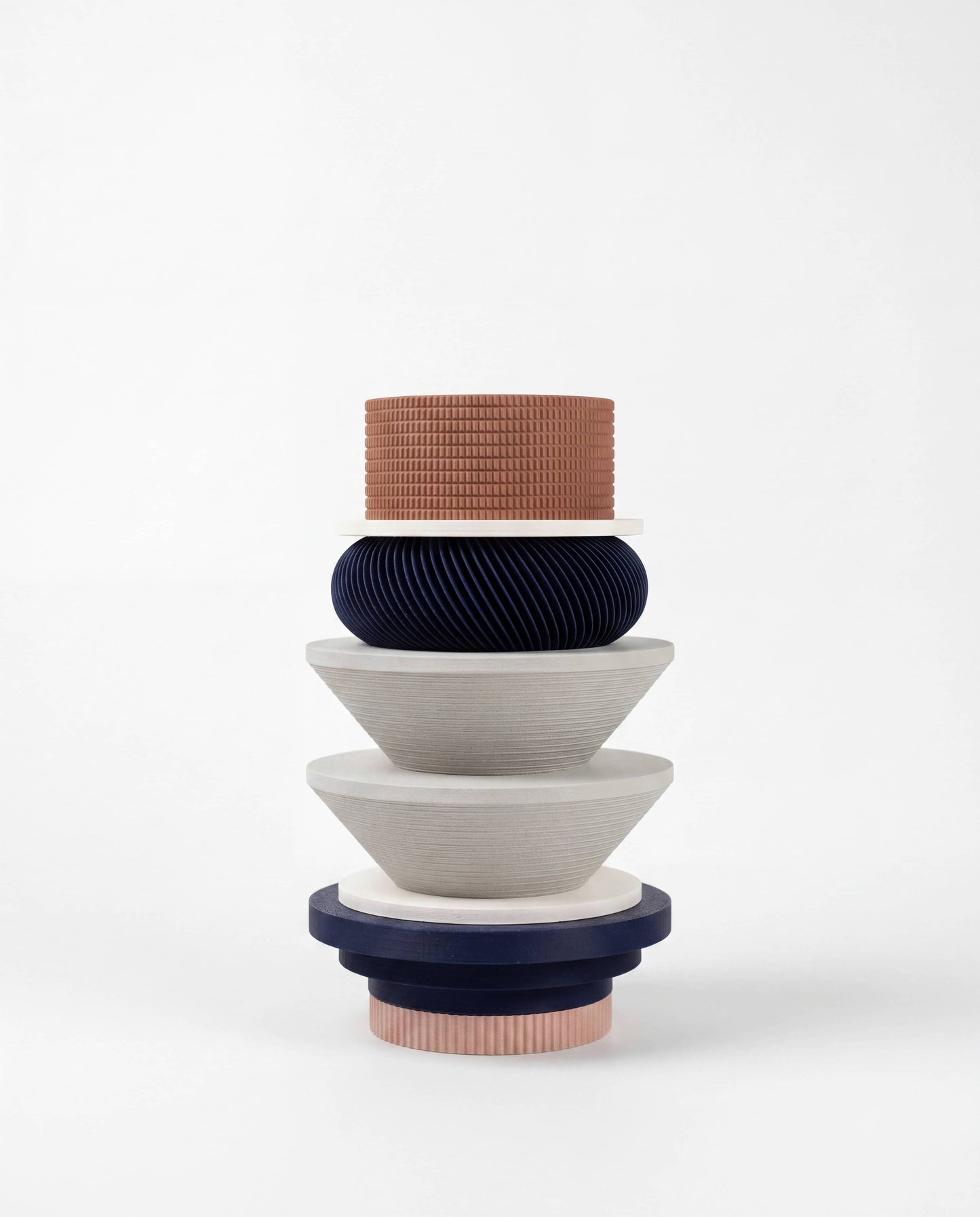 Totem Sculptural Vase - Cobalt Pink White - Statement Decor