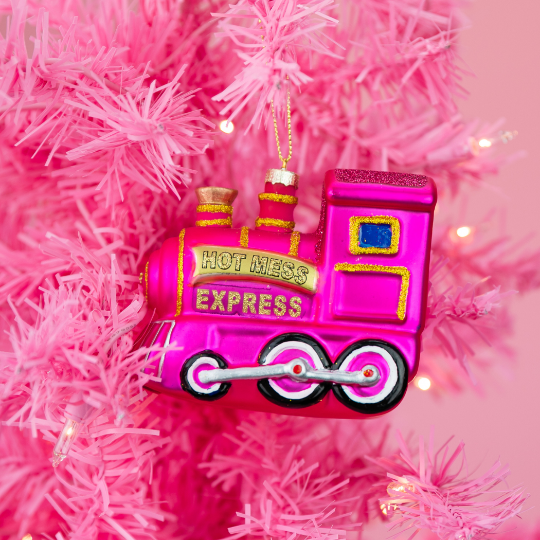 Hot Mess Express - Train Glass Ornament, Funny Holiday Gift