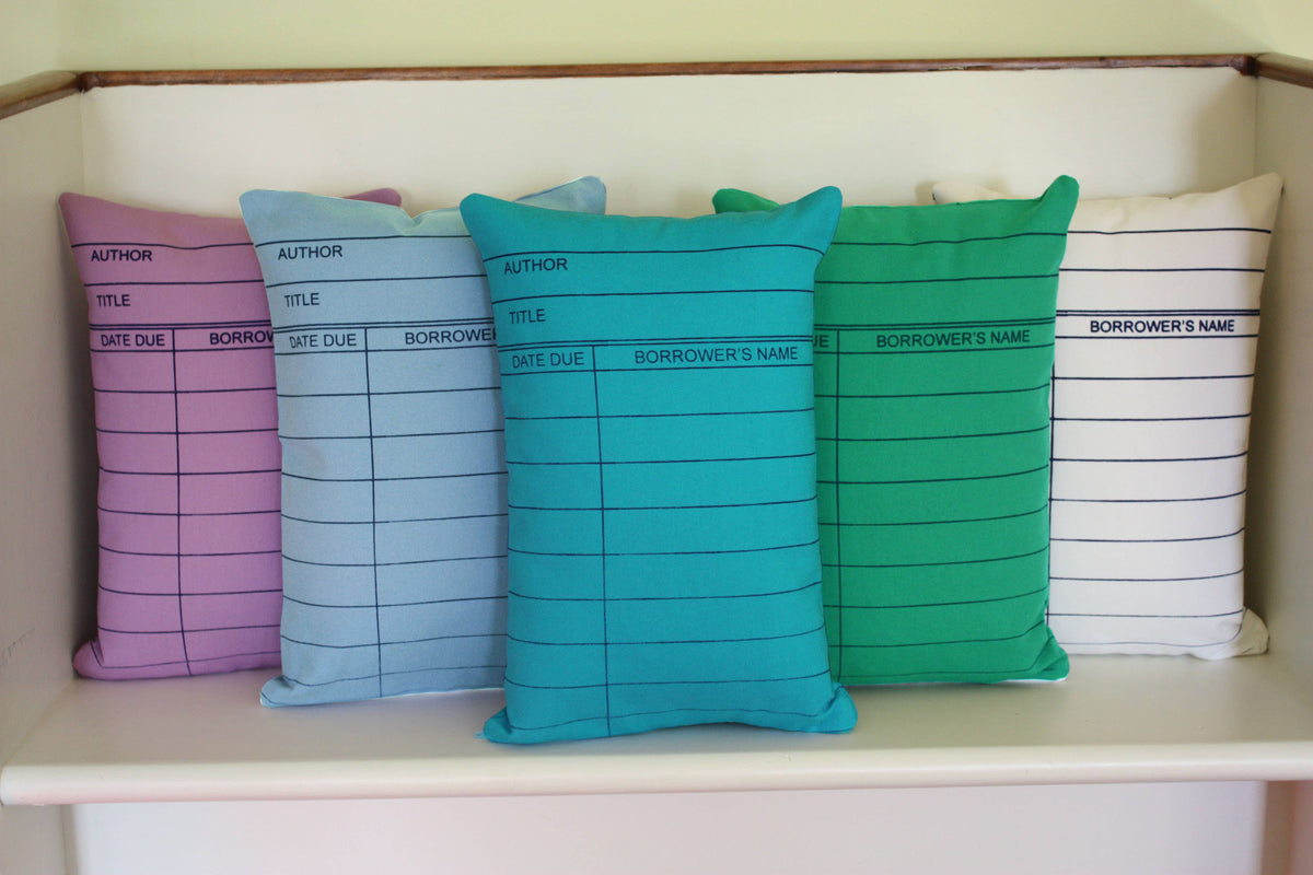 Library Card Pillows