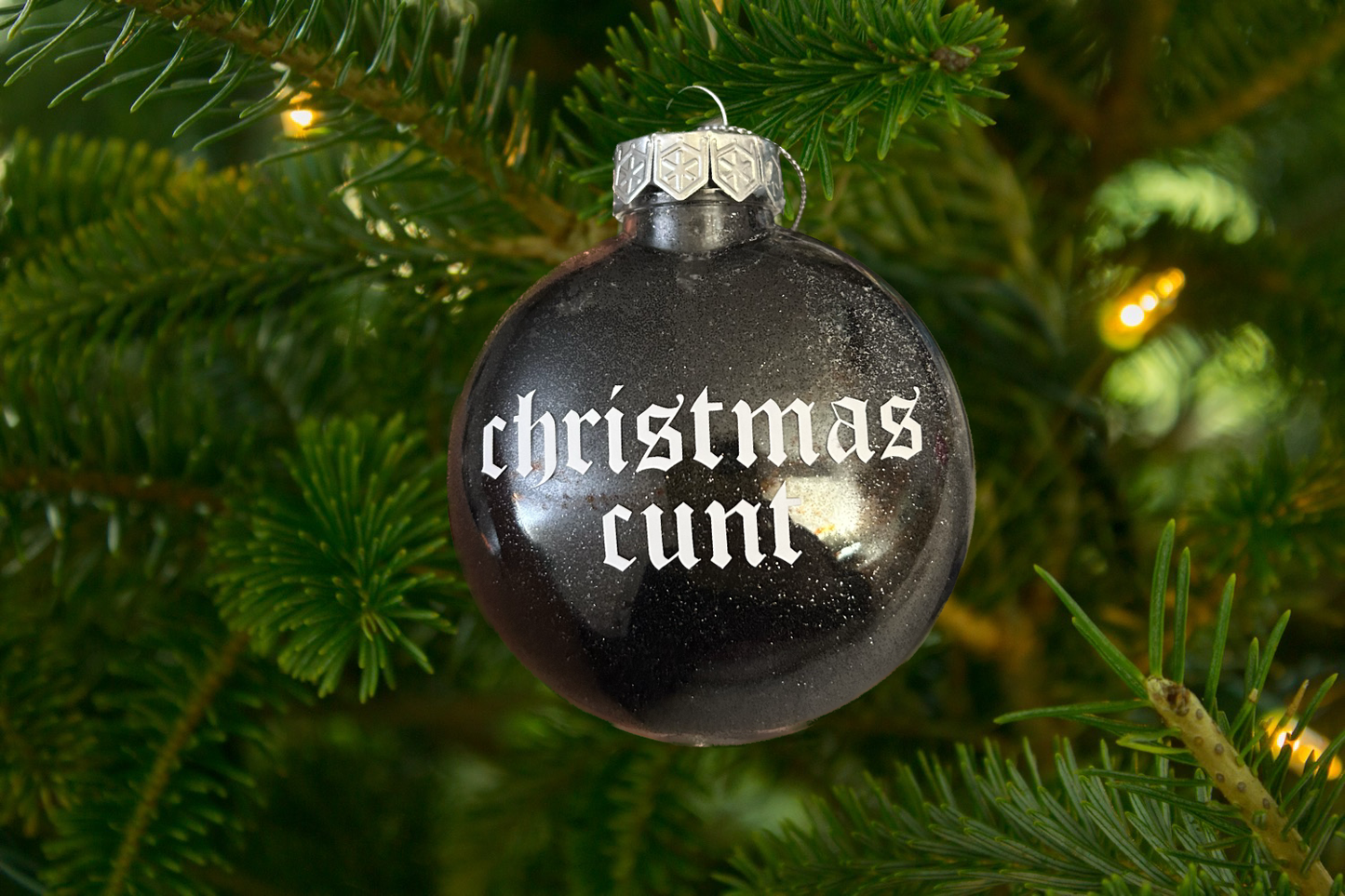Christmas Cunt | Christmas Ornament | Black Glitter |Plastic