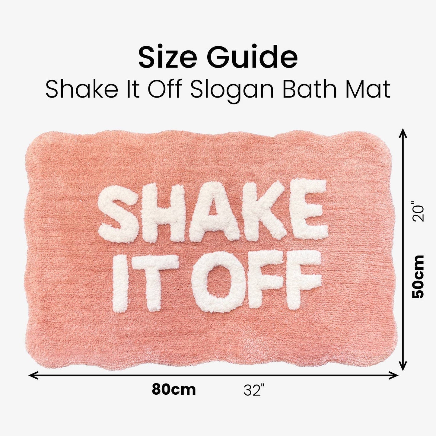 Shake It Off Slogan Bath Mat - Fun Scallop Rug
