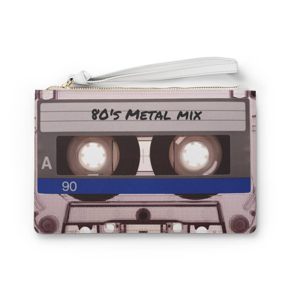 ’80s Metal Mix Cassette Clutch & Wristlet