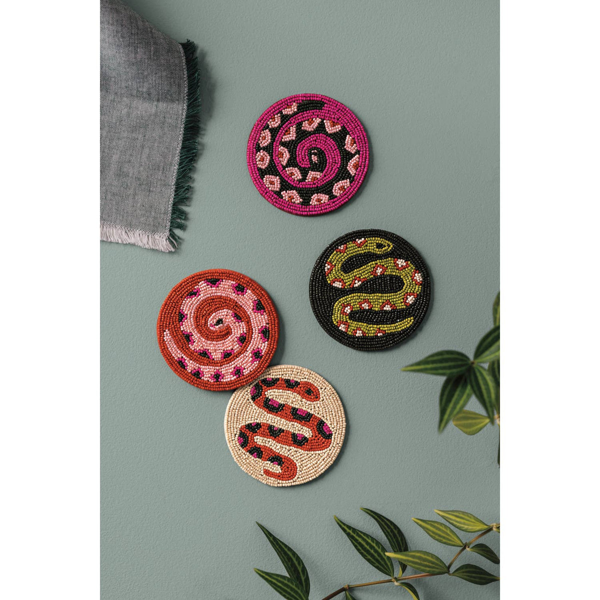 Gardenland Beaded Coasters Set of 4