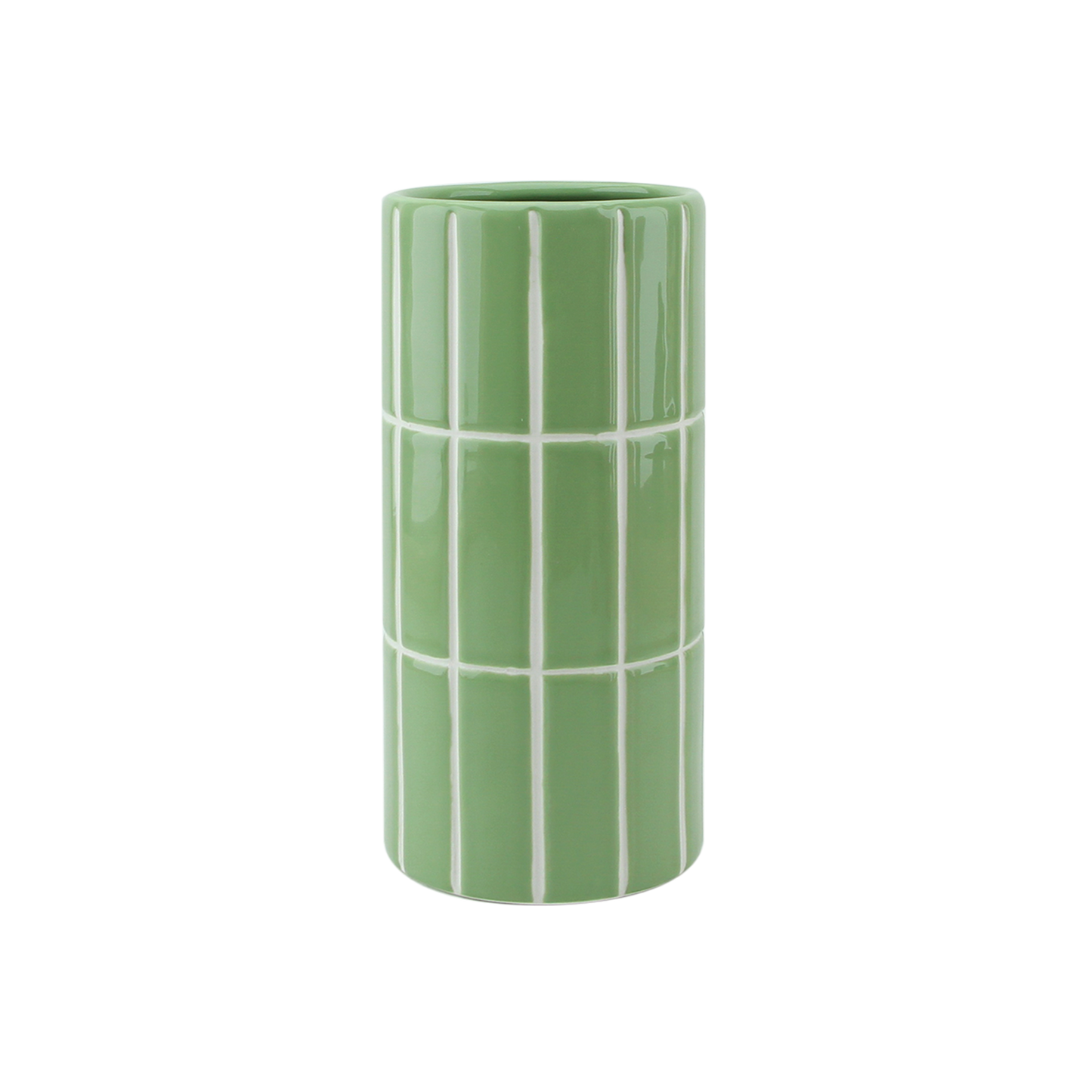 Tiled matcha vase, D10.5 H23 cm