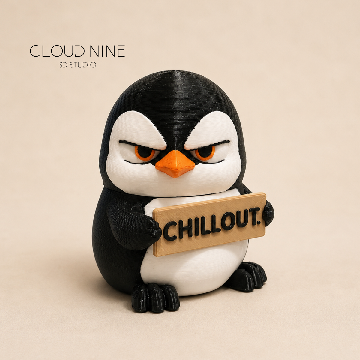 3D Printed Animals with Attitude Desk Decor, Sassy Animals, PENGUIN