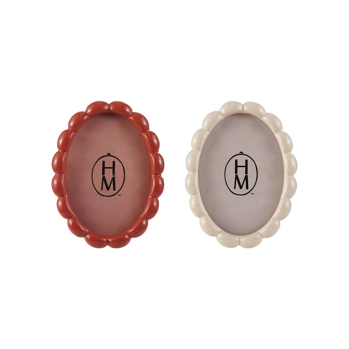 Oval MDF Scalloped Photo Frame, 2 Colors