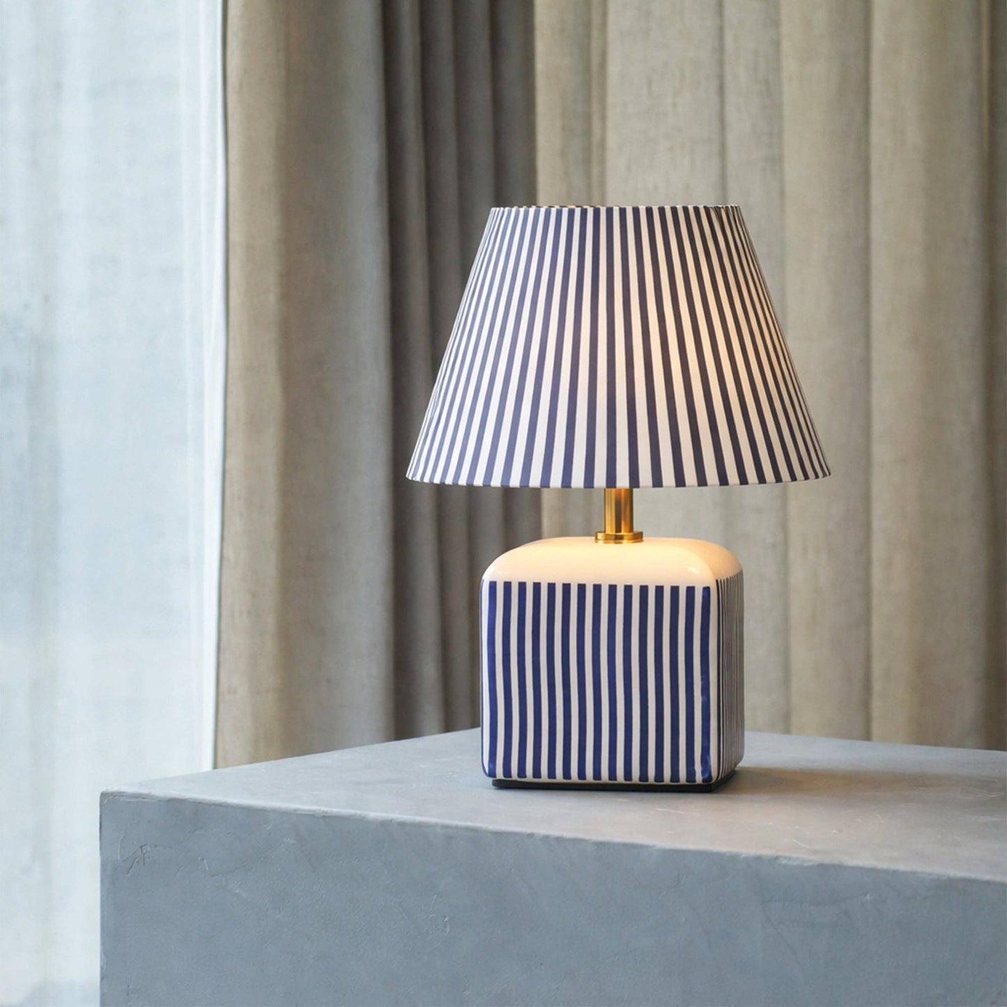 Amaris Ceramic Striped Table Lamp