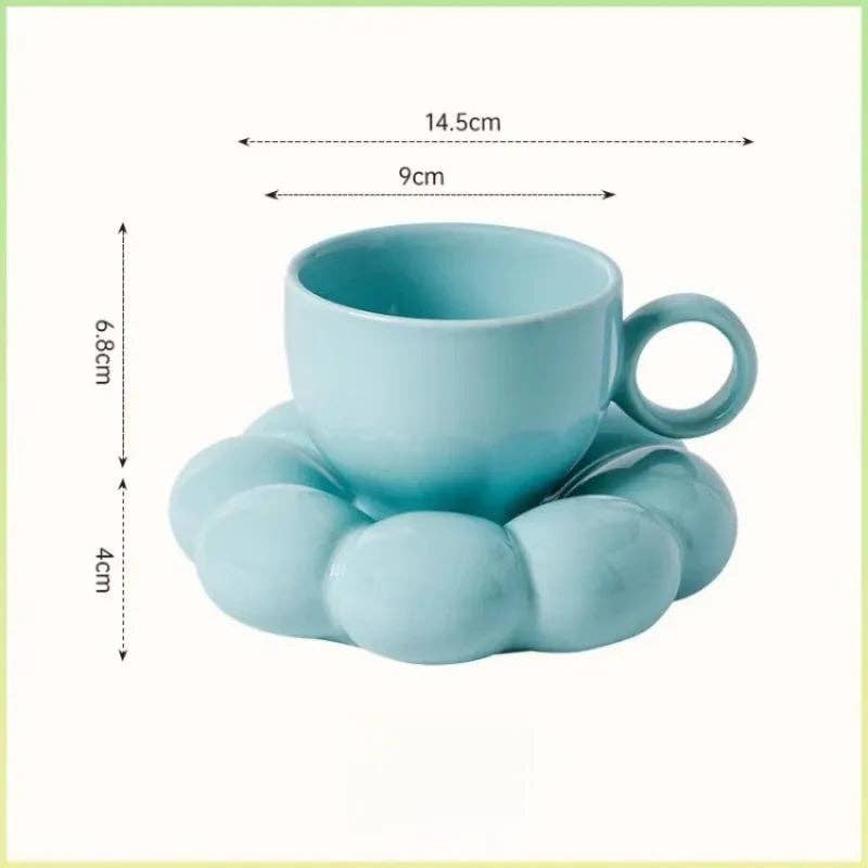 Ceramic Coffee Mug and Cloud Saucer Set