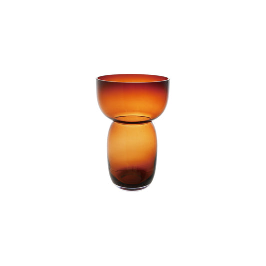 7" Round x 11-1/4"H Glass Vase, Brown