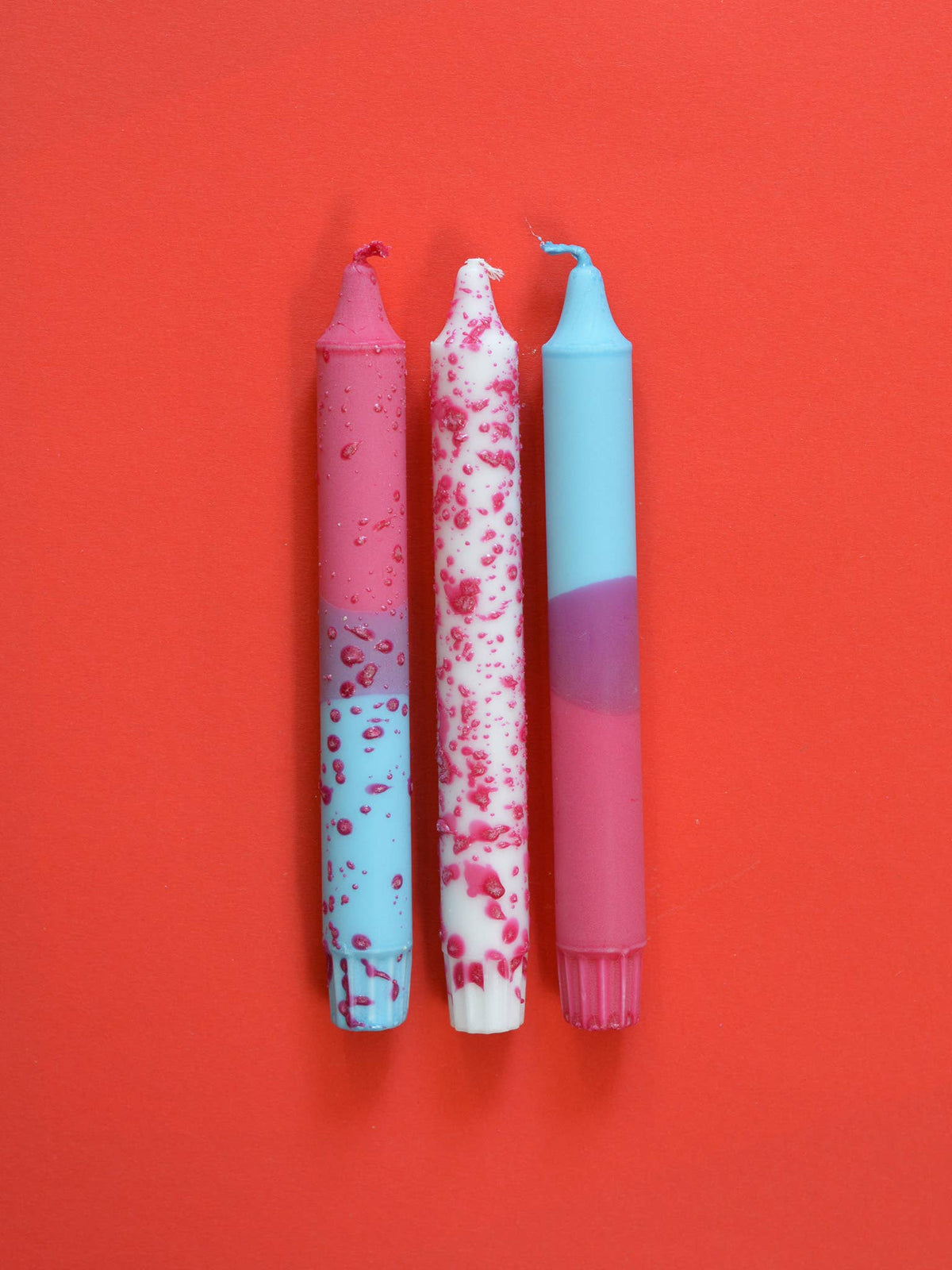 Taper candles- 3 pack/ Fuschia