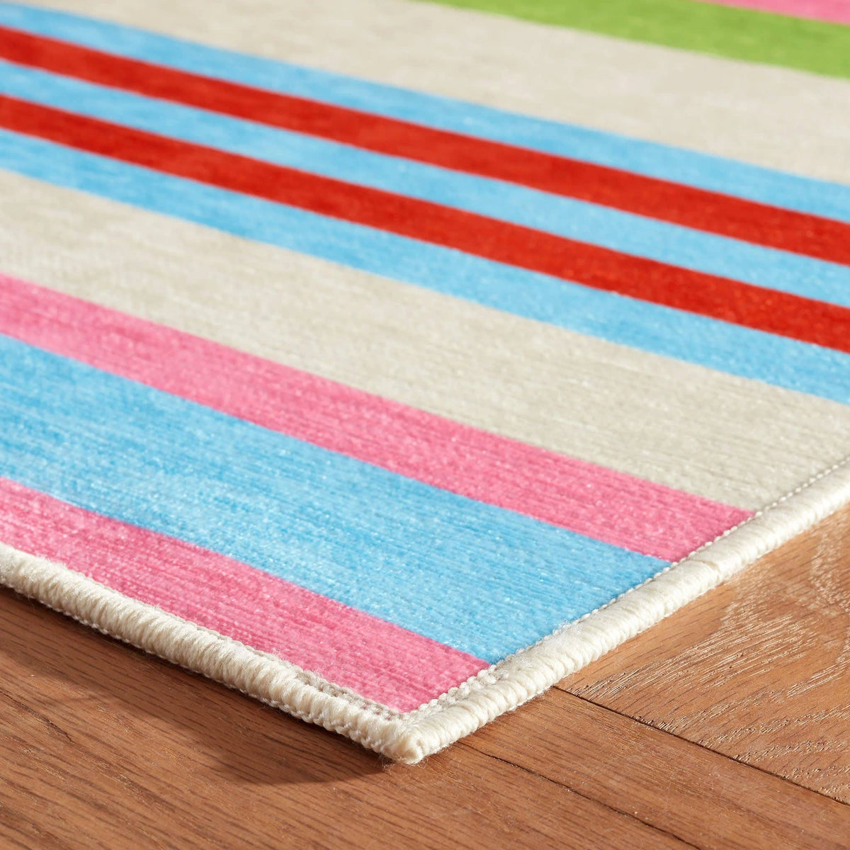 Beach Stripe Machine Washable Rug | Multi