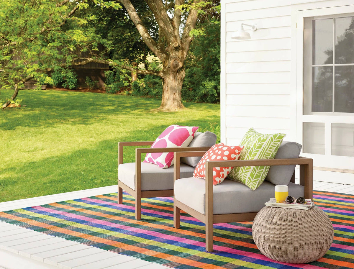 Happy Plaid Handwoven Indoor/Outdoor Rug | Multi