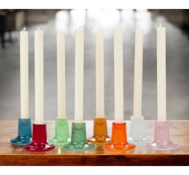 BRITISH COLOUR STANDARD - Glass Candleholders - Mixed Set of 8