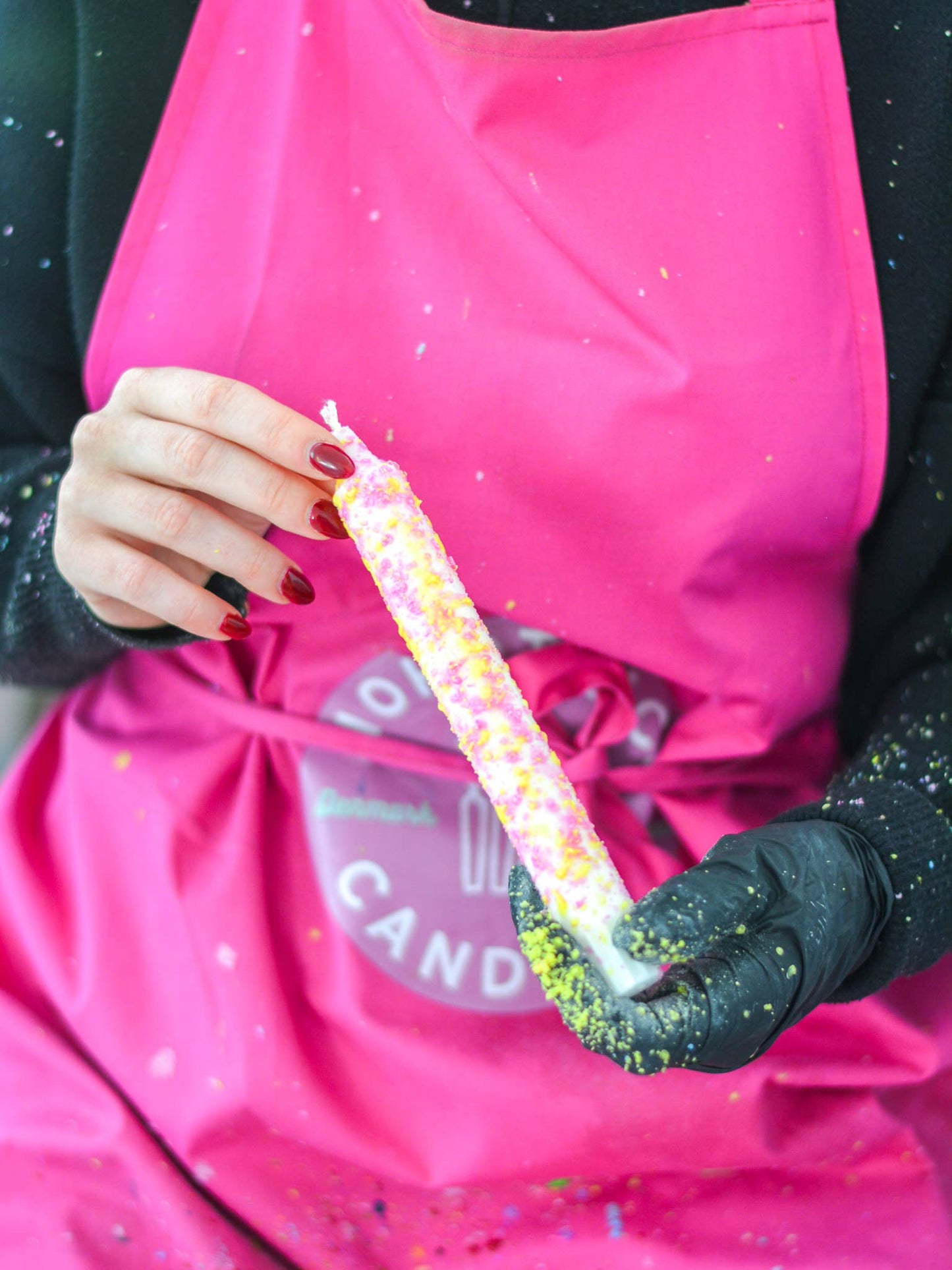 Taper candles- Summer vibes / Rainbow Confetti