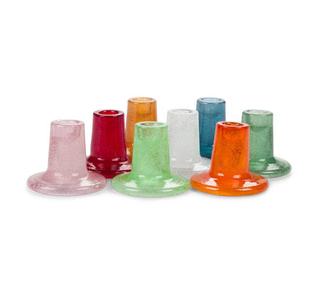 BRITISH COLOUR STANDARD - Glass Candleholders - Mixed Set of 8