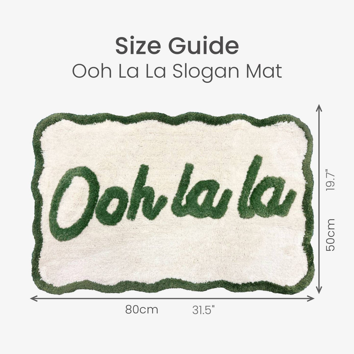 Ooh La La Slogan Scallop Bath Mat Non Slip - Scalloped Rug