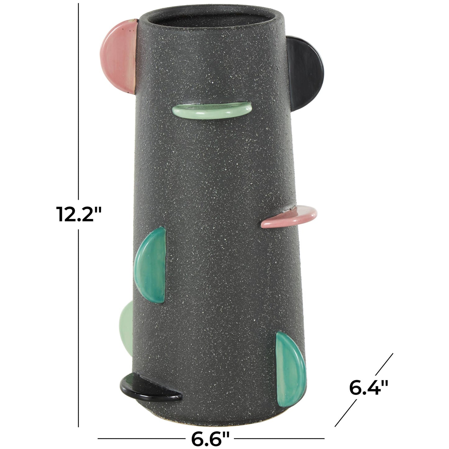 Eclectic Black Ceramic Decorative Vase