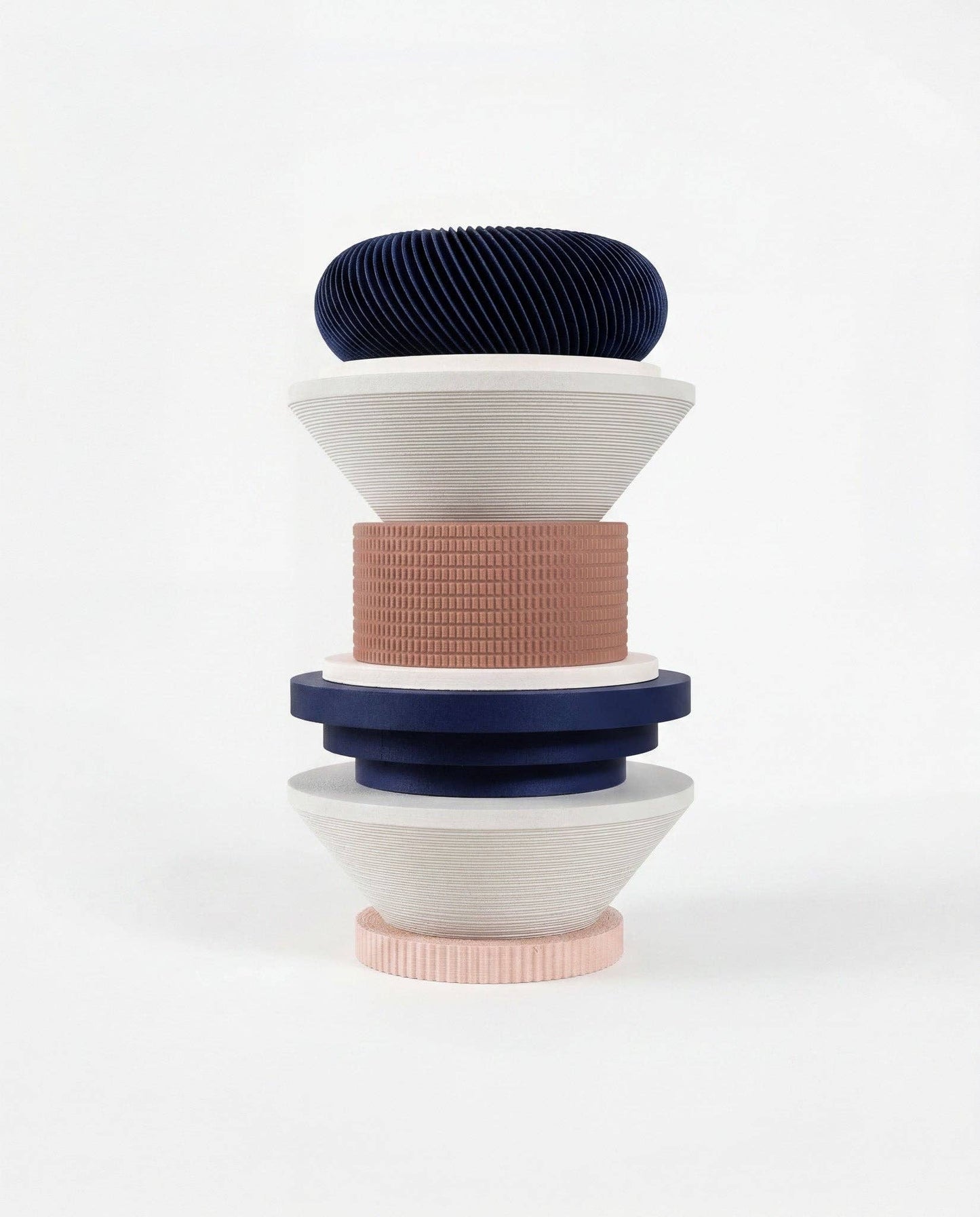 Totem Sculptural Vase - Cobalt Pink White - Statement Decor