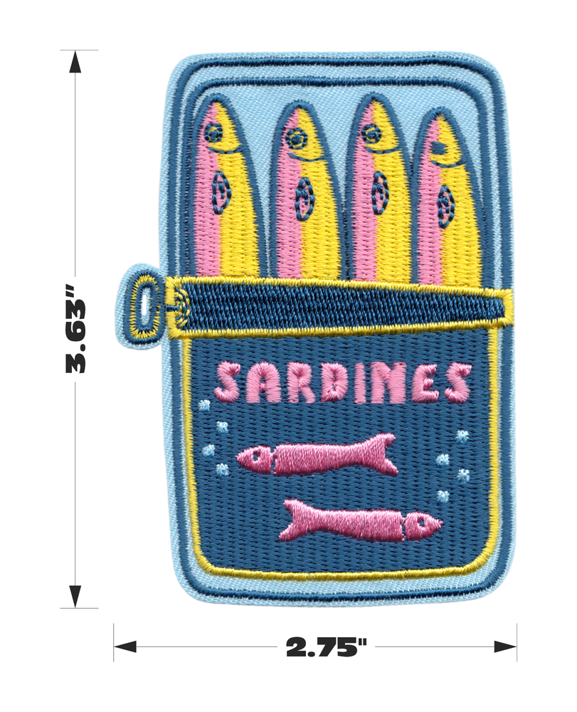 Sardines Can Embroidered Iron-On Patch
