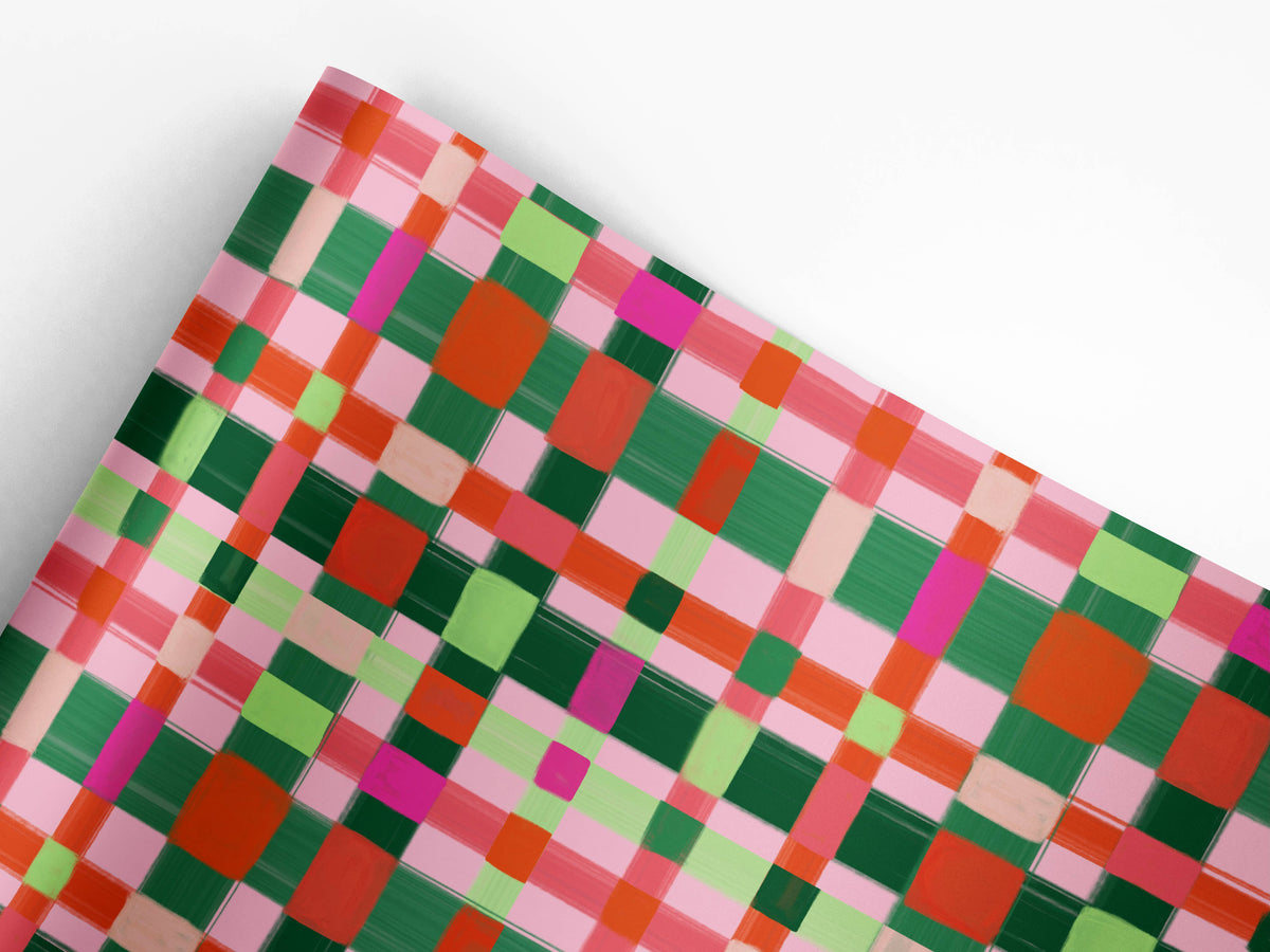 Staggered Plaid Holiday Wrap