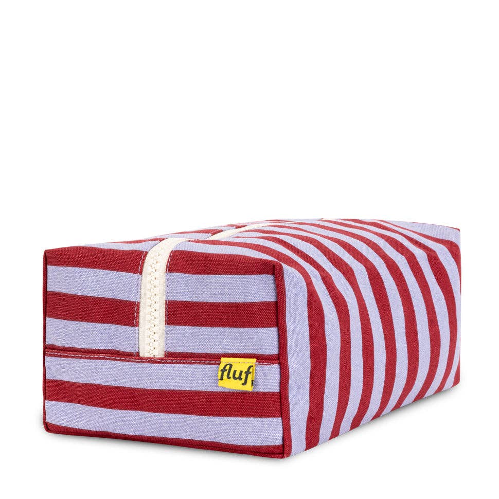 Fluf Traveller Organic Cotton Travel Kit – Awning Stripe Chili Pepper