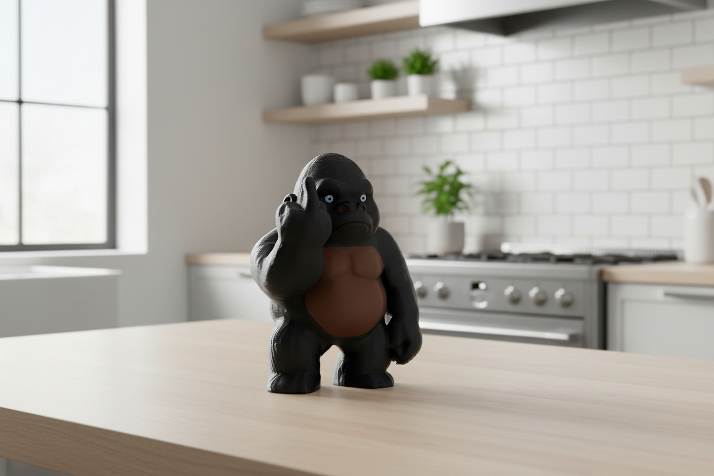 Gorilla Middle Finger Figurine, Funny Gag Gift
