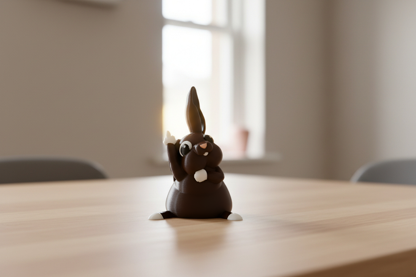 Rabbit Middle Finger Figurine, Funny Gag Gift