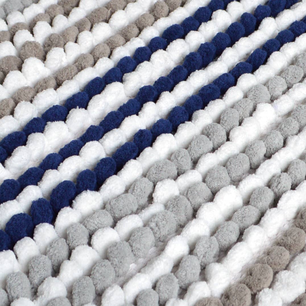 Striped Chunky Bobble Bath Mat - Super Soft & Absorbent