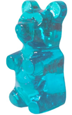 8.5” Ceramic Gummy Bear- Blue Electroplated
