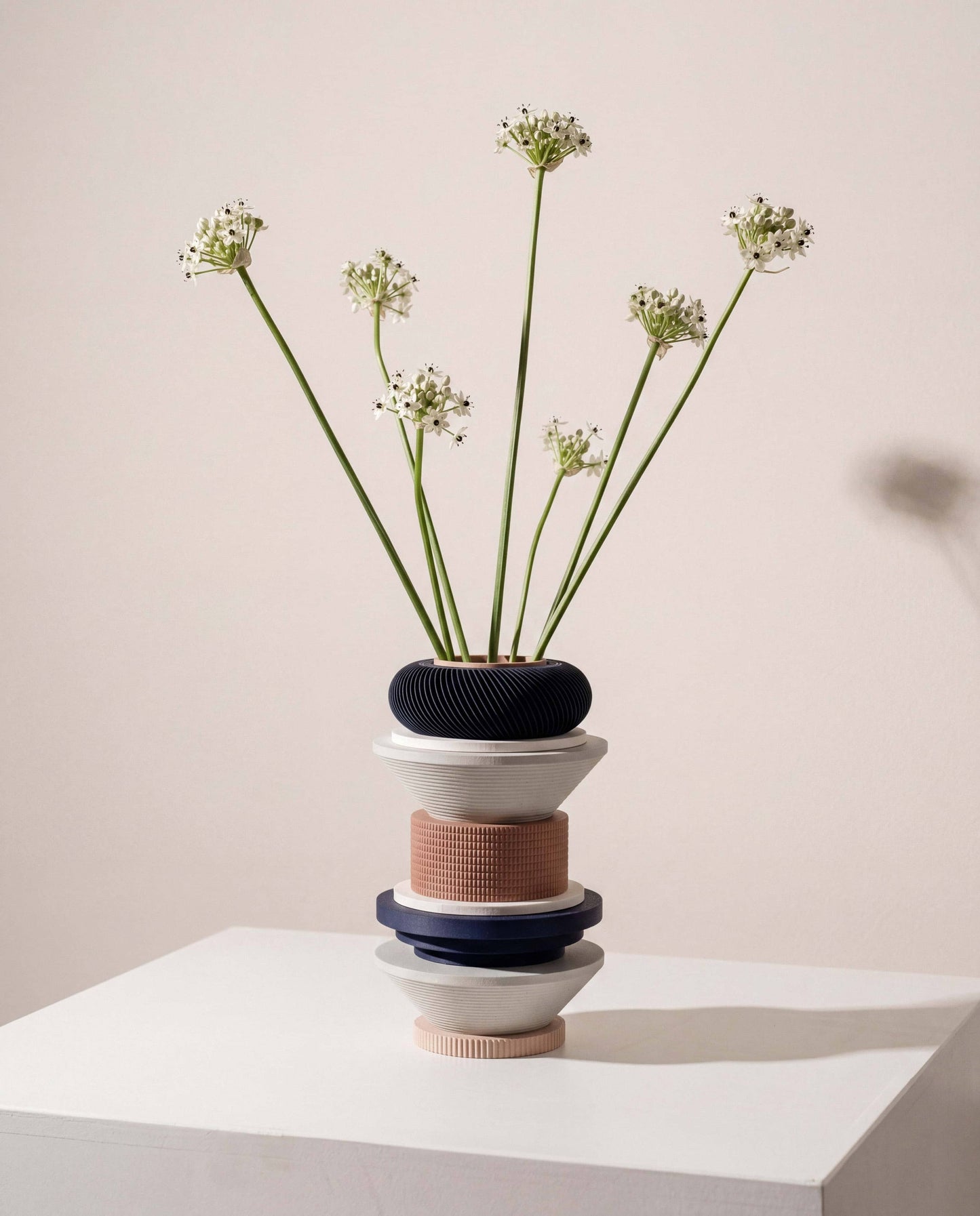 Totem Sculptural Vase - Cobalt Pink White - Statement Decor