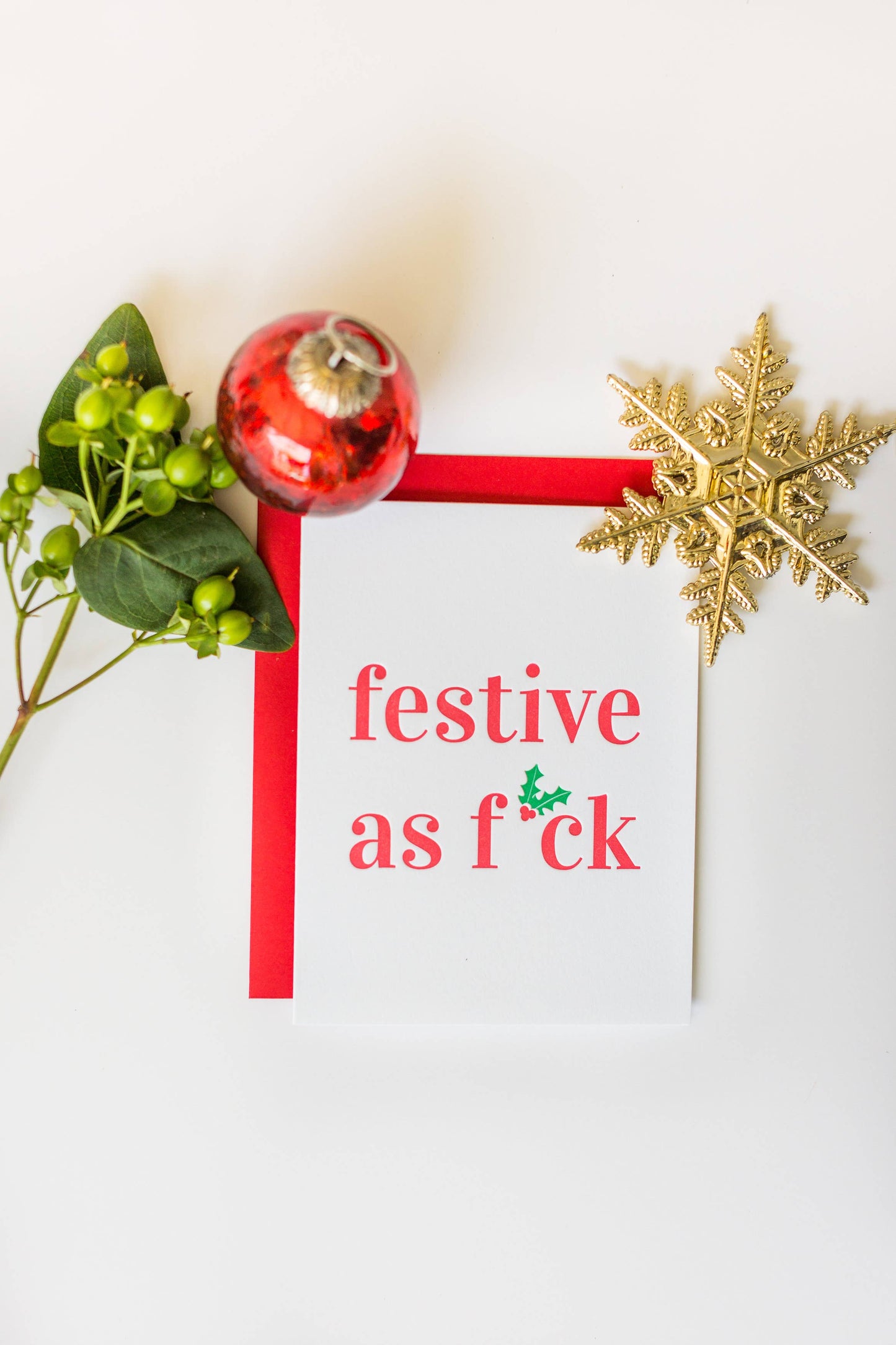 Festive as F*ck - Christmas | Holiday Letterpress Card