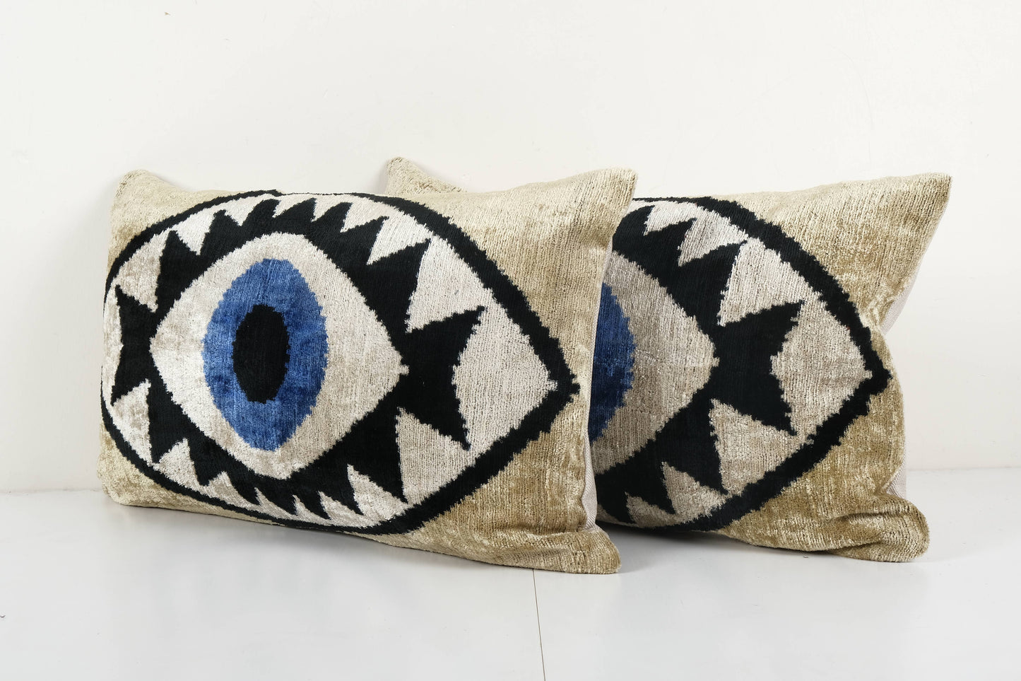 Silk Ikat Eye Velvet Pillow