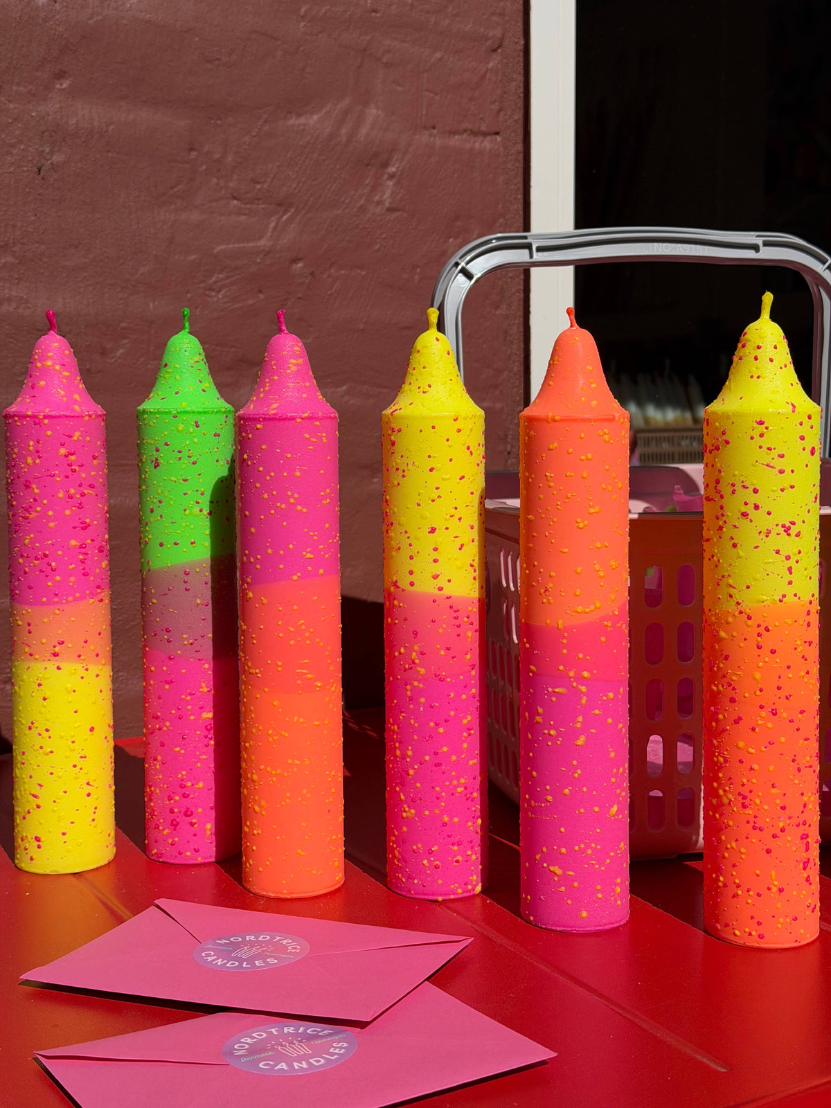 Block Candle, Summer Neon Confetti Mix (quantity of 1)