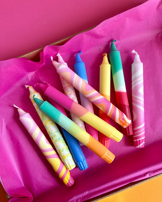 Taper candles- Summer vibes / Seaside Sunsets blue colors x1