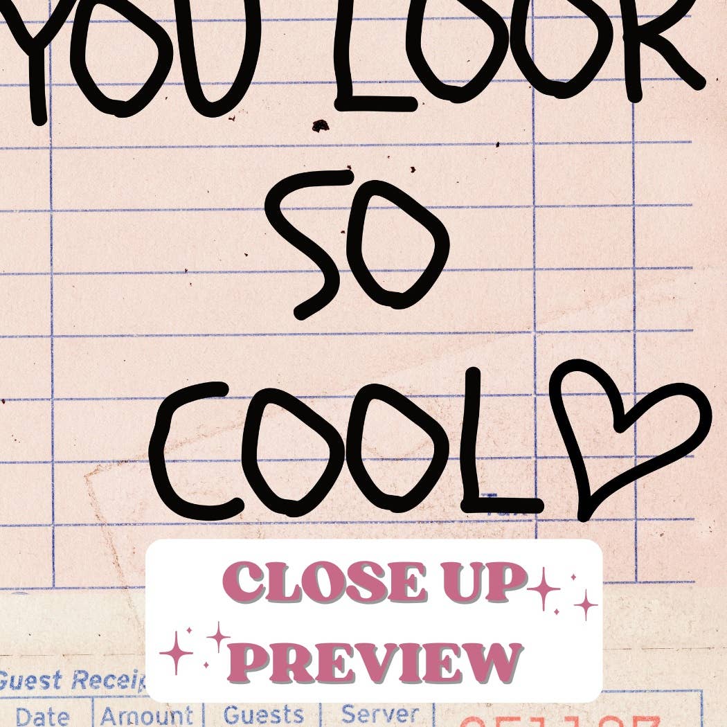 Framed Babe You Look So Cool Guest Check Wall Art Print