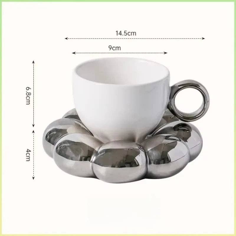 Ceramic Coffee Mug and Cloud Saucer Set