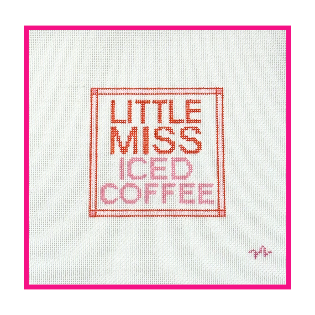 Little Miss Iced Coffee Needlepoint Canvas