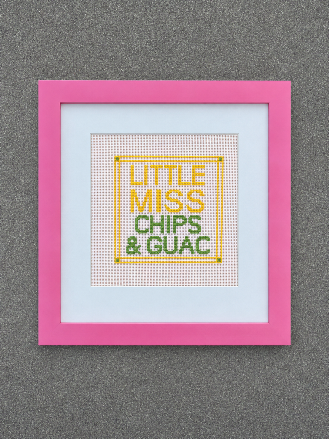 Framed Little Miss Chips & Guac Needlepoint Canvas