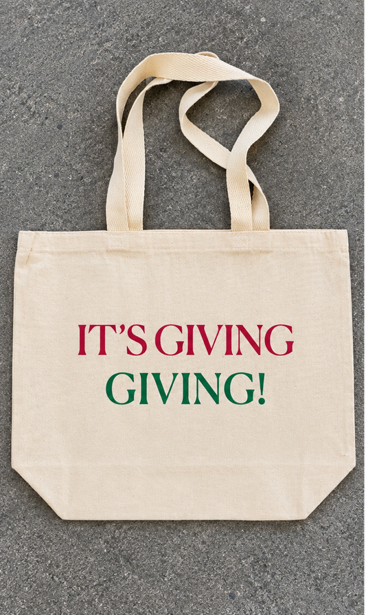 It’s Giving. Giving! Cotton Canvas Holiday Tote Bag