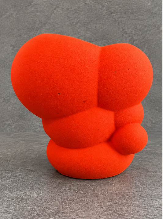 Neon Orange Sculptural Vase