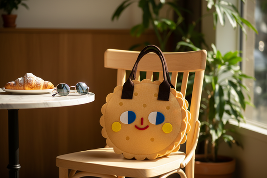 Round Bisuketto felt bag lifestyle image